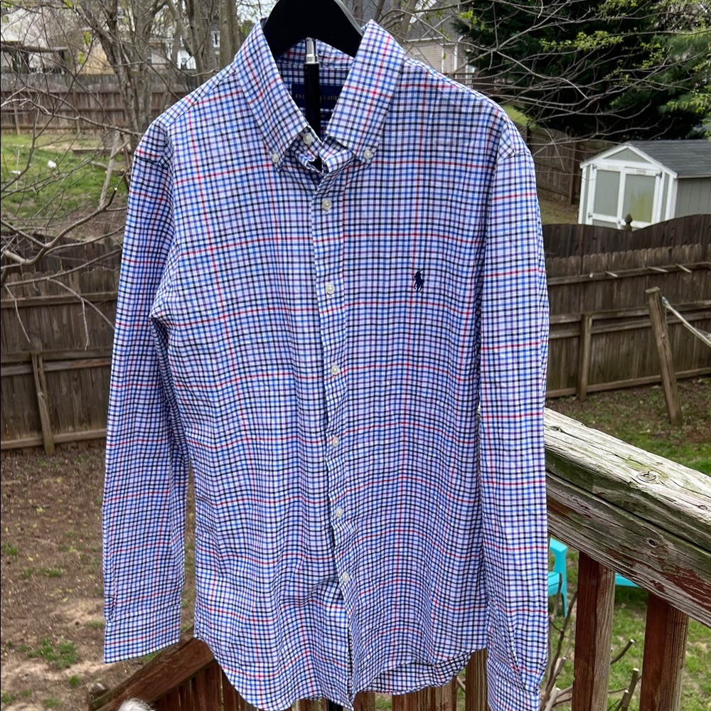 Polo by Ralph Lauren Blue, Purple & Red Check Button-Down Shirt NWT
